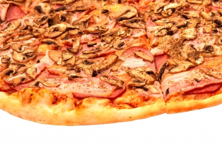 pizza isolated on white backgroundの写真素材