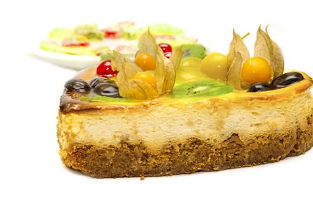 Cake on white backgroundの写真素材