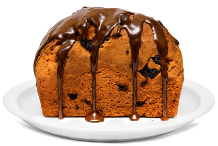 Chocolate cake isolated on white background