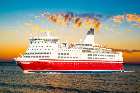 Cruise ship in the seaの写真素材