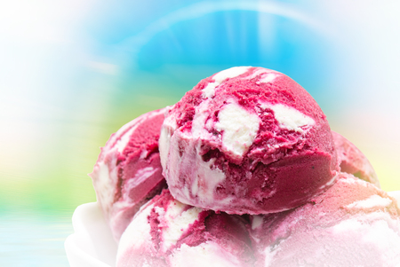 Close up of ice cream delicious dessertの写真素材