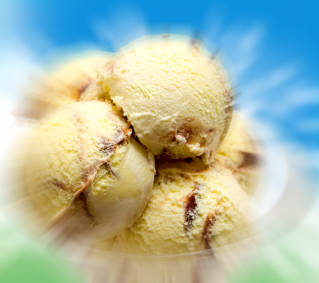 Close up of ice cream delicious dessertの写真素材