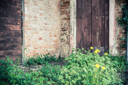 Vintage brick wallの写真素材