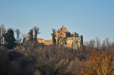 Ruins of the Nervesa della Battaglia's Abbetの写真素材