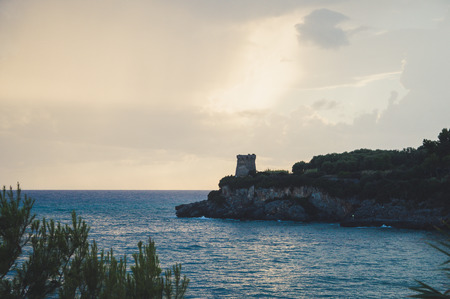 Tower in Baia Salerno Campania Italyの写真素材