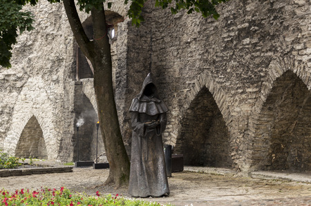 One of the Three Creepy Monks Tallinn Estoniaの写真素材