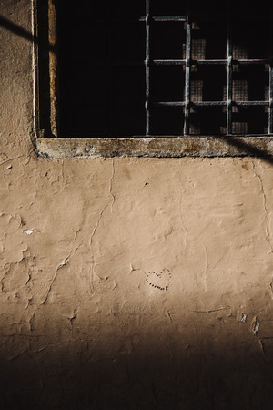 Heart on a wall in Padua, Italyの写真素材