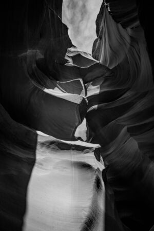 Black and white shot Antelope Canyon Arizona USAの写真素材