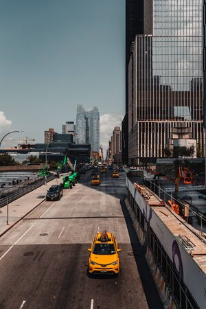 NEW YORK AUGUST 17 2019: view of a street from the high lineの写真素材
