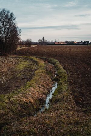 Rural landscape scene in northern Italyの写真素材