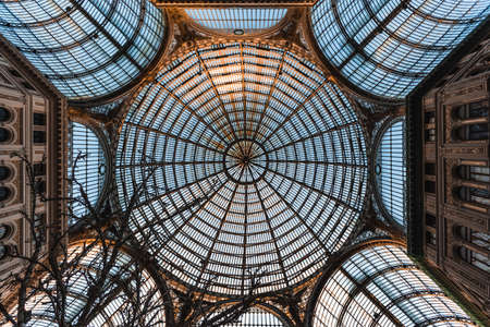 View of the roof of Umberto I gallery in Naples Italyのeditorial素材