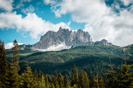 Mountain landscape in the Dolomites Italyの写真素材