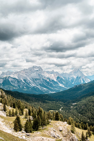 View of Sorapis and Antelao, stormy cloudsの写真素材
