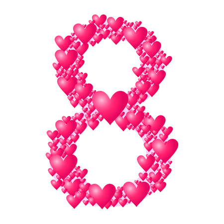 Eight for the eighth day in March. Congratulations on March 8のイラスト素材