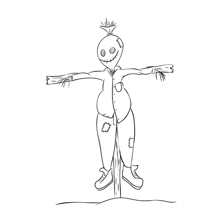 garden effigy with a cute face, halloween, harvesting.のイラスト素材