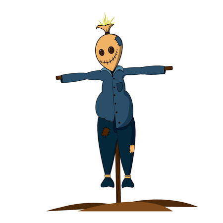 garden effigy with a cute face, halloween, harvesting.のイラスト素材
