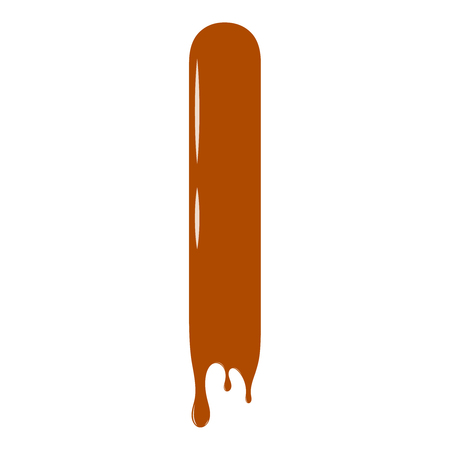 Vector set. Abc - festive alphabet. Chocolate splash. Holiday decoration element. Modern design. Chocolate letter - I.のイラスト素材