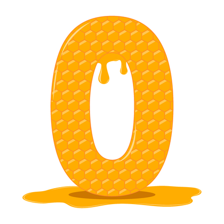 Honey is zero. Vector honey figurines. Tasty honey figurines. Beekeeping, honey, bees.のイラスト素材