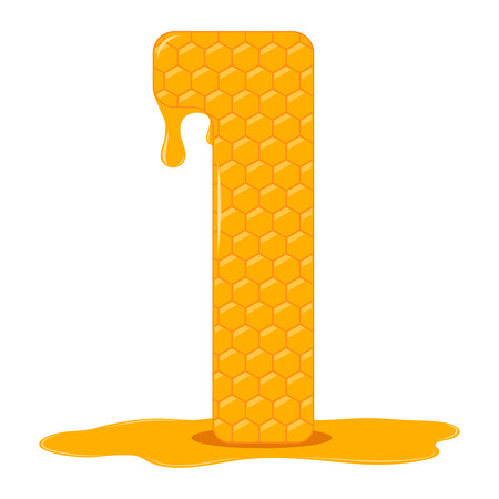 Honey is one. Vector honey figurines. Tasty honey figurines. Beekeeping, honey, bees.のイラスト素材