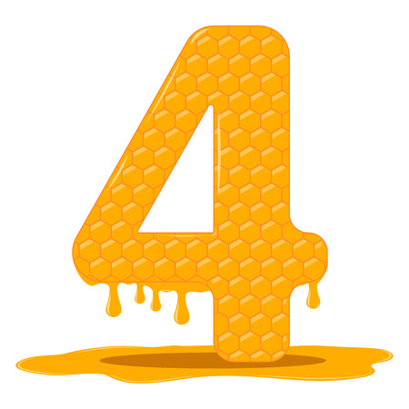 Honey is four. Vector honey figurines. Tasty honey figurines. Beekeeping, honey, bees.のイラスト素材