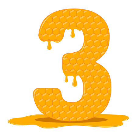 Honey is three. Vector honey figurines. Tasty honey figurines. Beekeeping, honey, bees.のイラスト素材