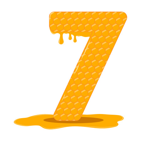 Honey is seven. Vector honey figurines. Tasty honey figurines. Beekeeping, honey, bees.のイラスト素材