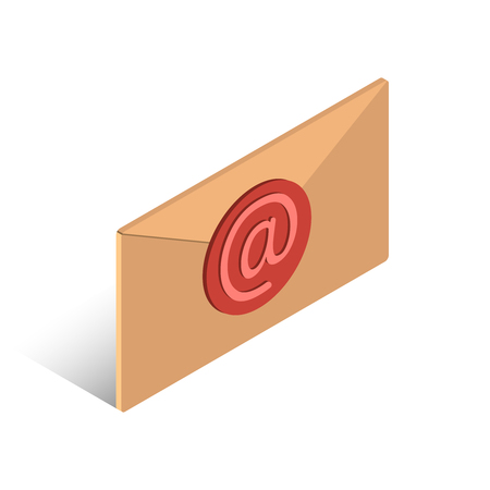Email marketing. Vector mockup. Letter icon. Vector button. Email delivery icon line symbol. Envelope office mockup, paper letter mail illustration.のイラスト素材