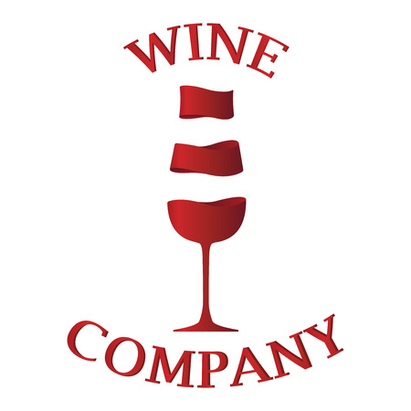 Design of a wine glass for a logo or advertising. Brochure template. Sign, symbol, element.のイラスト素材