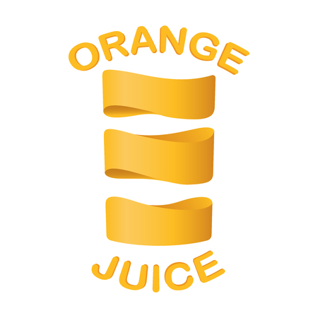 Orange juice logo design in an unusual style. Sign, symbol, element. Design for logo or advertising.のイラスト素材