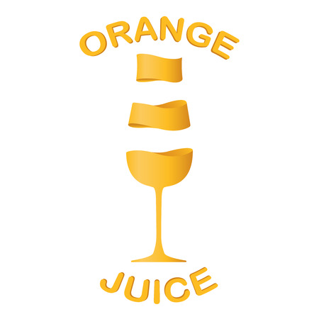 Orange juice logo design in an unusual style. Sign, symbol, element. Design for logo or advertising.のイラスト素材