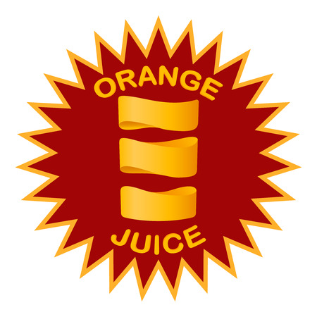 Orange juice logo design in an unusual style. Sign, symbol, element. Design for logo or advertising.のイラスト素材