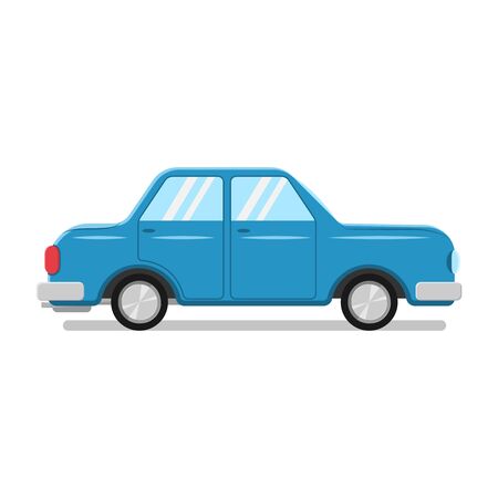 Vector illustration of a car. Blue car. Transportation for the whole family.のイラスト素材
