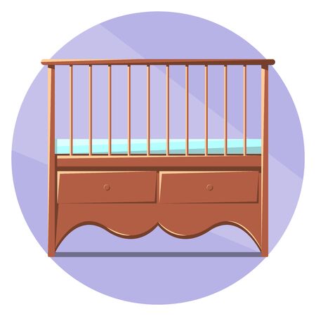 Vector image of baby crib. Design for marketing and websites.のイラスト素材