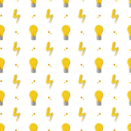 Vector seamless pattern with light bulbs. Simple background with a conventional incandescent bulb.のイラスト素材