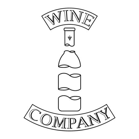 Continuous one line drawing. Bottle and glass of whiskey with ice. Vector illustrationのイラスト素材