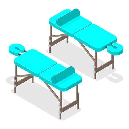 Illustration of a massage table. Isometric style.のイラスト素材