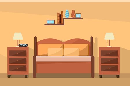 Vector design of bedroom interior furniture designのイラスト素材