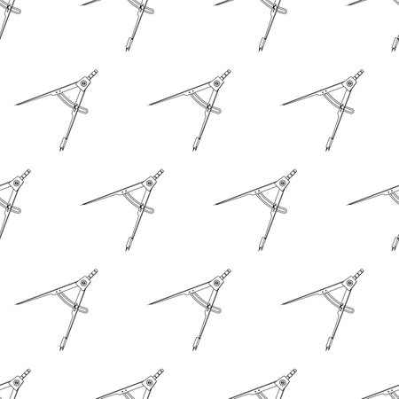 Compass for drawingsline. Seamless pattern. A beautiful new shiny all-rounder for the workshop and home.のイラスト素材
