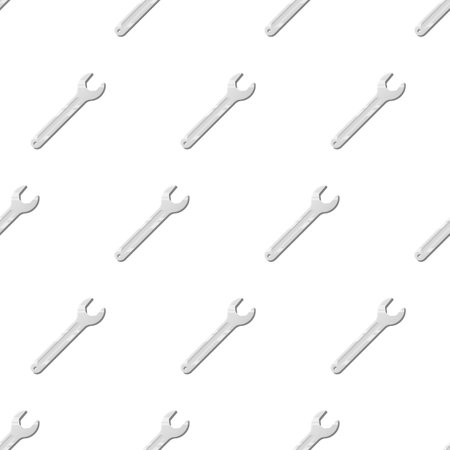 Wrench. Seamless pattern. A beautiful new shiny all-round tool for garages and the home.のイラスト素材