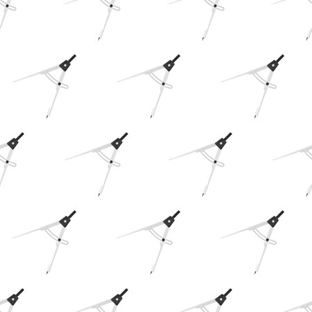 Compass for drawings. Seamless pattern. A beautiful new shiny all-rounder for the workshop and home.のイラスト素材