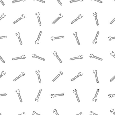 Wrench line. Seamless pattern. A beautiful new shiny all-round tool for garages and the home.のイラスト素材