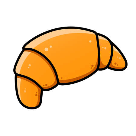 Croissant. Big beautiful mouth-watering croissant for recipes and menus. Bakery product.のイラスト素材