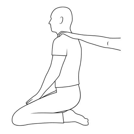 Massage line. Yumeiho therapy. Instructions for performing massage techniques, body manipulation.のイラスト素材