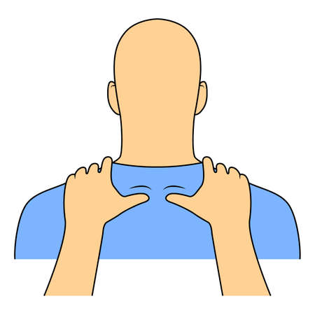 Massage. Yumeiho therapy. Instructions for performing massage techniquesのイラスト素材