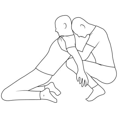 Massage. Yumeiho therapy line. Instructions for performing massage techniquesのイラスト素材