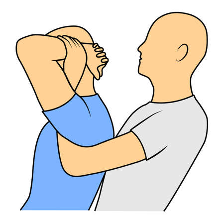 Massage. Yumeiho therapy. Instructions for performing massage techniques.のイラスト素材
