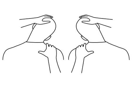 Massage. Yumeiho therapy line. Instructions for performing massage techniquesのイラスト素材