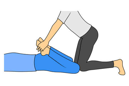 Massage. Yumeiho therapy. Instructions for performing massage techniquesのイラスト素材