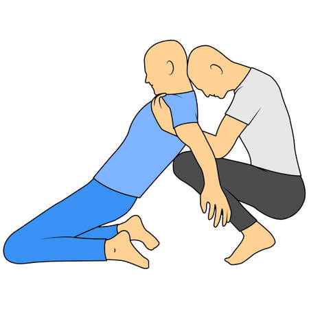 Massage. Yumeiho therapy. Instructions for performing massage techniquesのイラスト素材