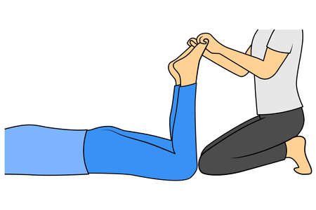 Massage. Yumeiho therapy. Instructions for performing massage techniquesのイラスト素材